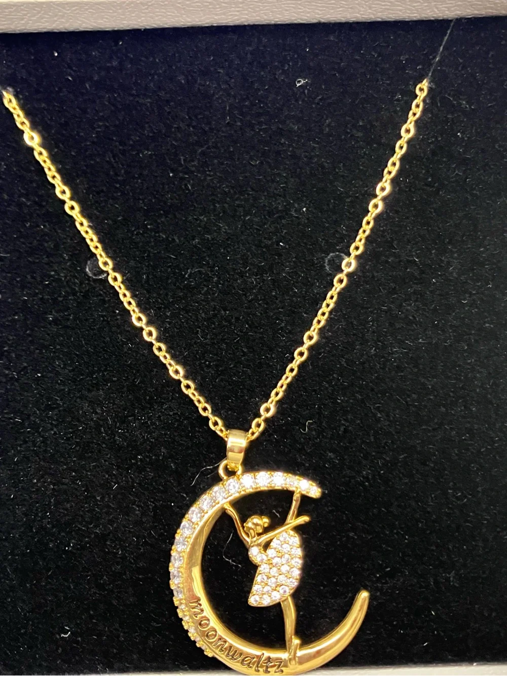 Moonwaltz Gold-Tone Ballerina Crescent Necklace - Gold